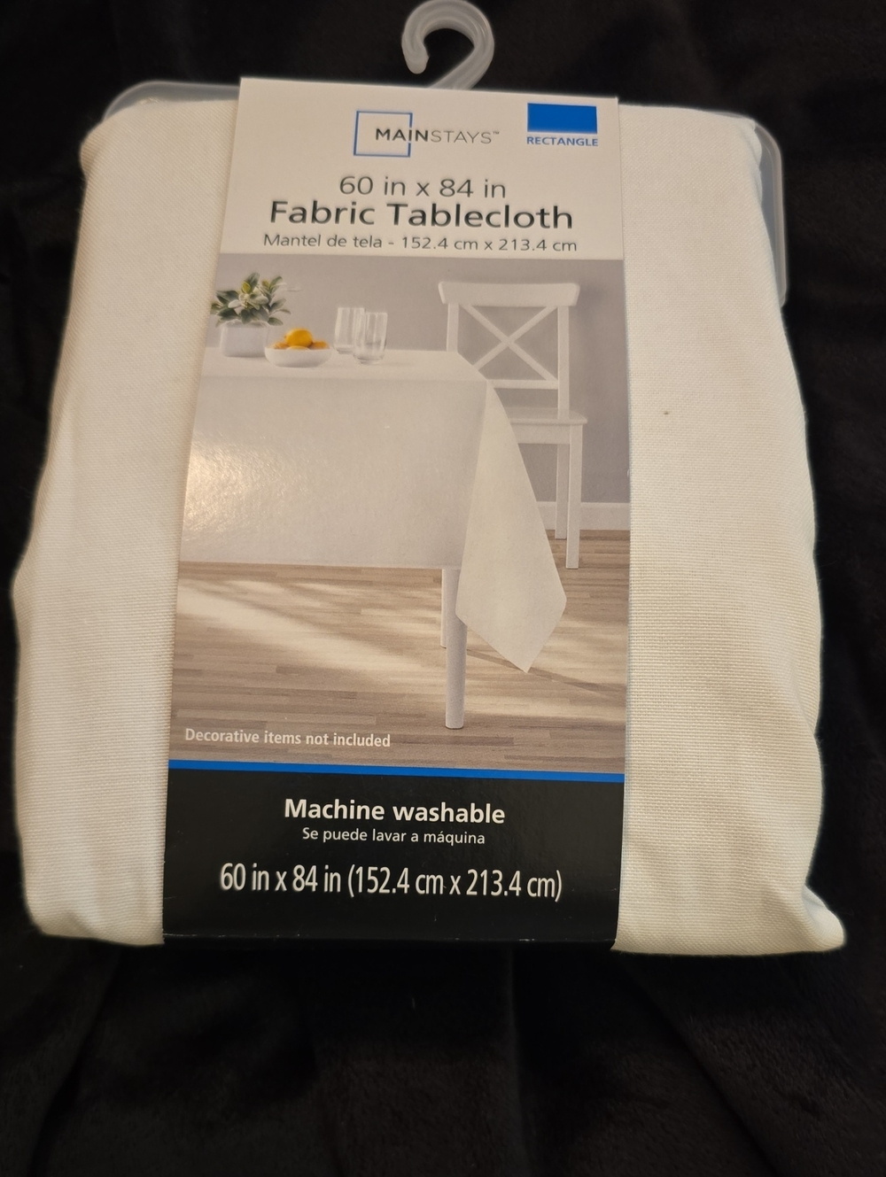 Mainstays White Fabric Tablecloth - Classic Solid White